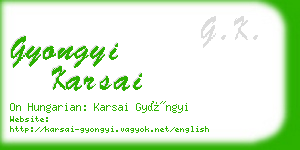 gyongyi karsai business card